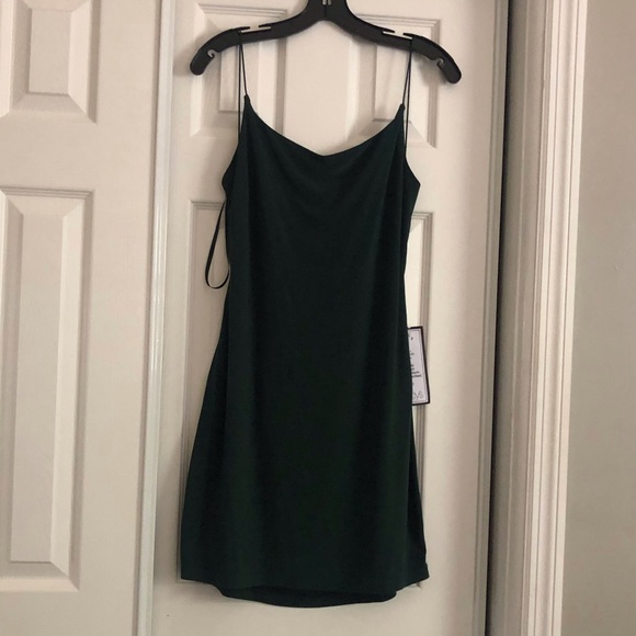 B.Darlin Mini Dress In Dark Green Color Backless - Picture 2 of 6